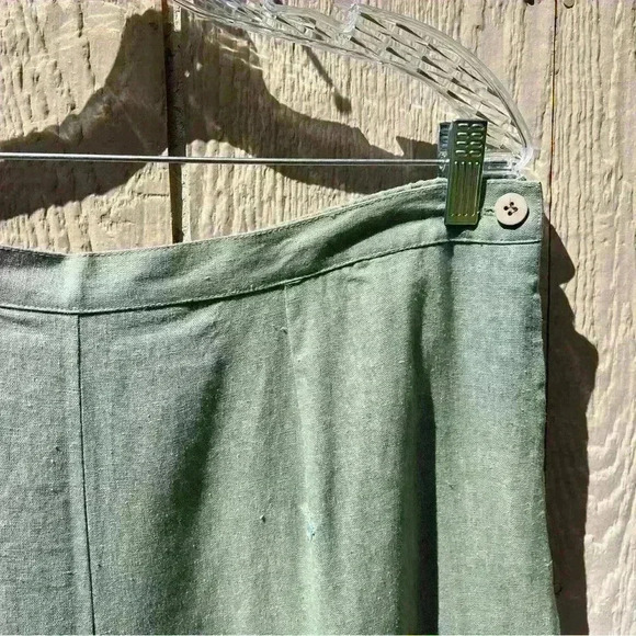 Selene Sport Women’s Mint Green Linen & Rayon Capri Beaded Accents Pants Size XL - Picture 5 of 9